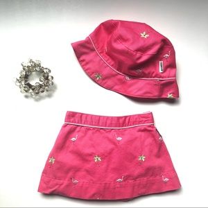 Oshkosh embroidered Skirt (Girls 3-6 M) and Hat (18-24M)